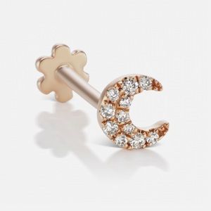 Maria Tash Small Diamond Moon Threaded Stud